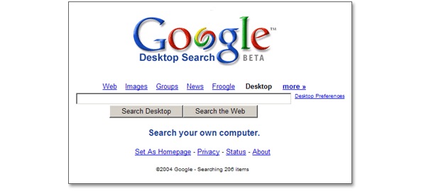 Desktop Search Seite