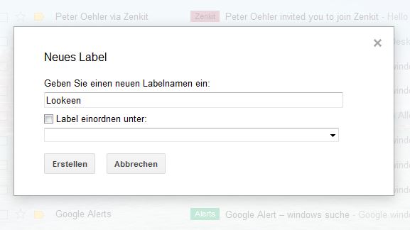 In Gmail können Sie Labels vergeben, anstatt Ordner anzulegen