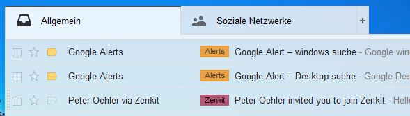 Klicken Sie in Gmail auf den Tag links der E-Mail, dieser färbt sich dann gelb